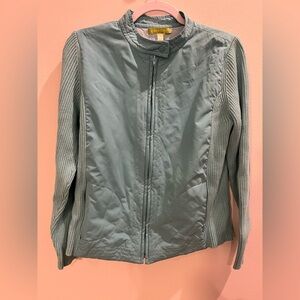 Y2K Sigrid Olsen - Biker Jacket - Sky Blue - Size Large Sku#40